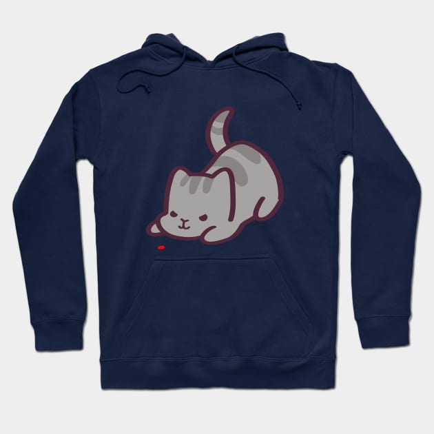 Cute Kitty Cat vs Big Red Dot Hoodie by ThumboArtBumbo